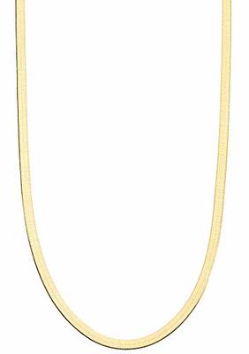 18K Gold Flat Thin Chain Necklace