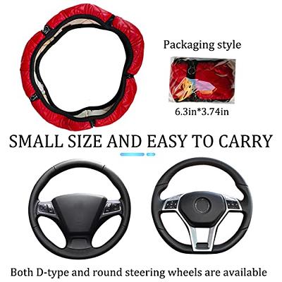 New Diamond Leather Steering Wheel Cover with Bling Bling Crystal  Rhinestones, Universal Fit 15 Inch Car Wheel Protector for Women Girls Black