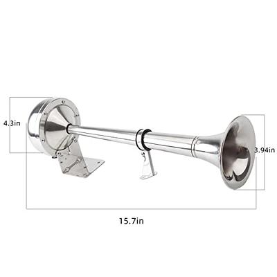 Boat Horns 12V, Marine Boat Trumpet Horn Polished Stainless Steel