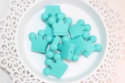 Teal Crown Silicone Focal Bead  Beads Bulk Wholesale Food Grade Princess  Prince - Yahoo Shopping