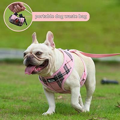 Dog Harness and Leash Set for Small Dogs, Adjustable Reflective No Pull Dog  Vest Harness for Puppy with Bow-tie Collar, Leash and Poop Bag (S, Pink