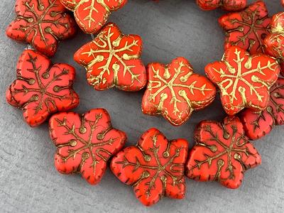 Czech Glass Flower & Leaf Beads