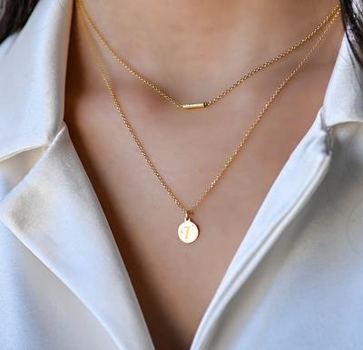 Foxgirl Gold Initial Necklaces for Women Girls, Dainty Gold Letter