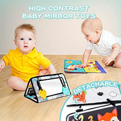KUANGO Black and White High Contrast Baby Toys 0-3 Months for Newborn,  Montessori Toys Sensory Infant Tummy Time Toys Baby Essentials 0-6 Gifts