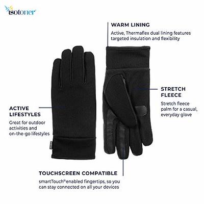 Freehands Men's Stretch Thinsulate Gloves (X-Large, Black)