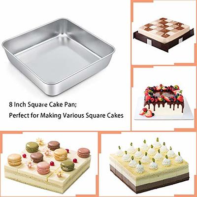  TeamFar Square Cake Pan, 6/8 / 9 Inch Stainless Steel