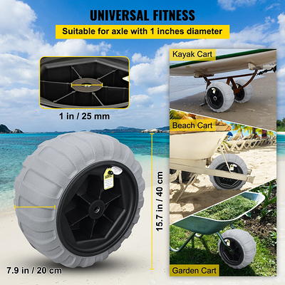 VEVOR Beach Balloon Wheels, 15.7 Replacement Sand Tires, TPU Cart Tires  for Kayak Dolly, Canoe Cart and Buggy w/ Free Air Pump, 2-Pack - Yahoo  Shopping