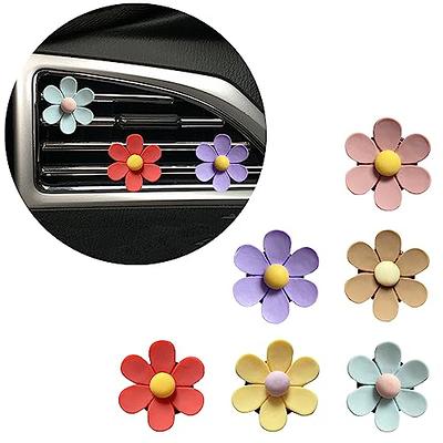 Cute Gifts Pink Car Decor Accessories for Women Teens, 6pcs Car Scent Air Fresheners Vent Clips, Girly Daisy Flower Decorations Interior Aesthetic