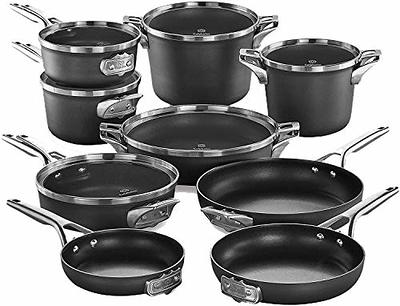 Calphalon 10-Piece Pots and Pans Set, Nonstick Kitchen Cookware with  Stay-Cool Stainless Steel Handles, Black