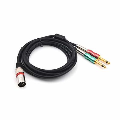 JOLGOO XLR Male to Dual 1/4 TS Mono Y Splitter Microphone Cable, XLR Male  to Dual 6.35mm TS Y Adapter Cord, 3.3 Feet