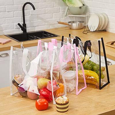 Color Handles Clear Plastic Tote Bags