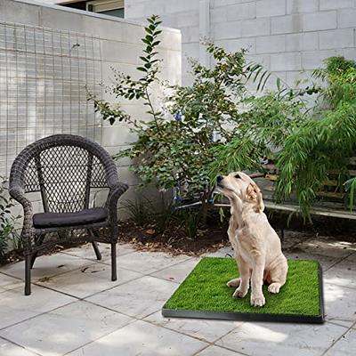 Dog Grass Pad with Tray, Artificial Grass Mats Washable Grass Pee Pads for Dogs, Pet Toilet Potty Tray for Puppy & Small Pet, Dogs Turf Potty Training