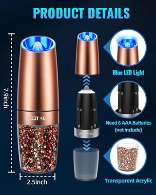 Electric Salt And Pepper Grinder Set, Battery Operated, Ceramic Grinding  Blades, Automatic Stainless Steel Grinding Machine Shaker, With Led Light  And Adjustable Coarseness