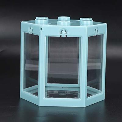 Acrylic Mini Fish Tank,Creative Wood Desktop Mini Aquarium Tank