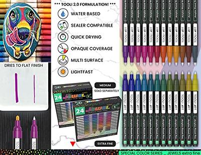 TOOLI-ART Acrylic Paint Markers Paint Pens Special Colors Set For Rock  Painting, Canvas, Fabric, Glass, Mugs, Wood, Ceramics, Plastic,  Multi-Surface.