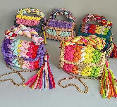 Crossbody Bags for Women Knitting Tassel Purses and Handbags Handmade  Cotton Shoulder Bag Fashion Woven Beach Bag Summer Handbag