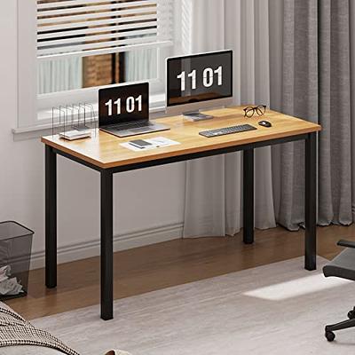 CubiCubi Study Computer Desk 47 Home Office Writing Small Desk, Modern  Simple Style PC Table, Black Metal Frame, Rustic Brown