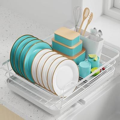 AKALOL Large Dish Drying Rack with Mat,Dish Rack for Kitchen Counter a  Cutlery Holder,Dish Drying Rack,Durable Kitchen Dish Rack for  Tableware,Dish