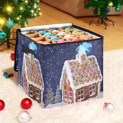 Christmas Ornament Storage Box with Dividers] - (Holds 72 Ornaments up to 3  Inches in Diameter), Acid-Free Removable Trays with Separators