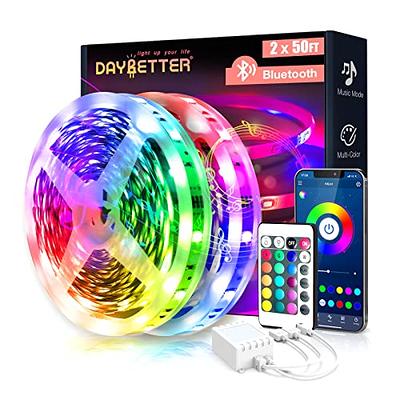 DAYBETTER 16.4ft/5M Waterproof RGB Led Strip Lights with Remote