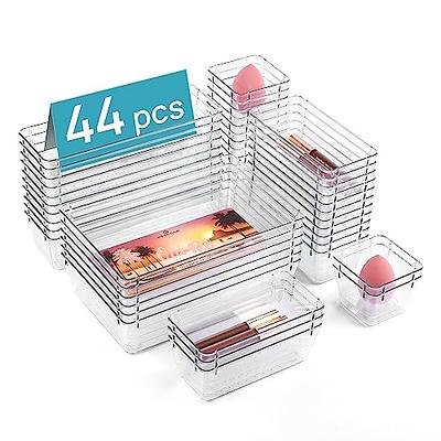 Drawer Organizer Tray Set Storage Bins Dividers Clear Plastic For Bedroom  Office