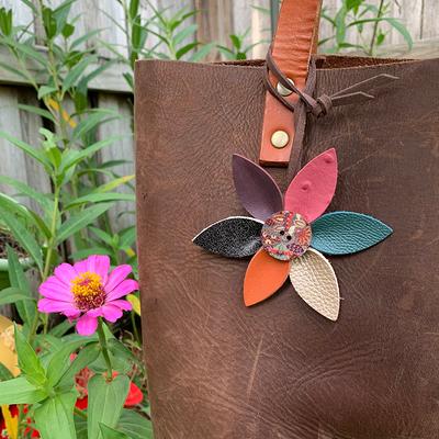 Leather Flower Bag Charm With Tote Loop - Yahoo Shopping
