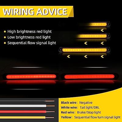 KYYET 2pcs Red & Yellow Trailer Truck Van Lorry ATV Accesorios Universal  Sequential Flowing Stop Brake Turn Singal Rear Tail Light Lamp Halo Neon  Led Light Bar - Yahoo Shopping