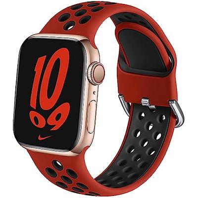 Lerobo Sport Bands Compatible with Apple Watch Band 49mm 45mm 44mm  42mm,Stylish Durable Breathable Soft Silicone Strap Sport Band Compatible  for iWatch SE Series 8 7 6 5 4 3 2 1 Women Men,Black/Gray