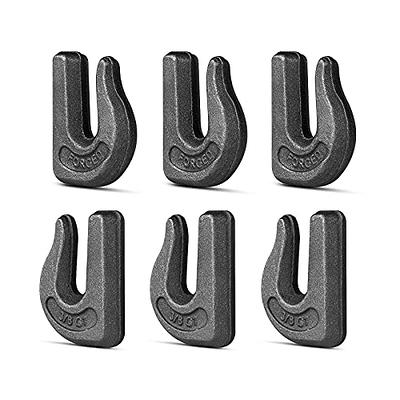 6Pack 3/8'' Weld-On Forged Clevis Grab Chain Hooks, Heavy Duty