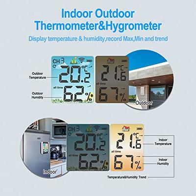 VEVOR Weather Station Indoor Outdoor, 7.5 in Large Color Display