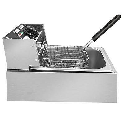 EVGTTI Commercial Electric Deep Fryer w/Basket & Lid, 11.4QT