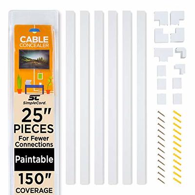 Bicmte Cable Concealer On-Wall Cord Cover Raceway Kit - Paintable