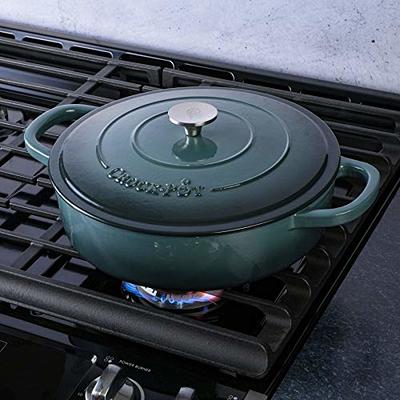 Crock-Pot Artisan 5 qt. Gradient Aqua Blue Enameled Cast Iron Round Braiser  Pan with Lid - Yahoo Shopping