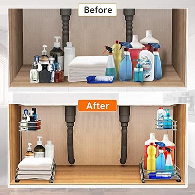 REALINN Under Sink Organizers and Storage, Pull Out Kitchen Under Sink  Storage Rack, Bathroom Cabinet Organizer Baskets - Yahoo Shopping