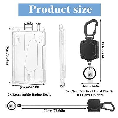 Vertical Hard Plastic ID Badge Holder – Retractable Reels