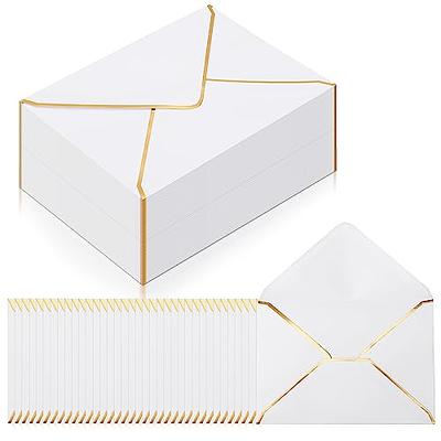 200 Pieces 5 x 7 Envelopes A7 Envelopes with Gold Border V Flap