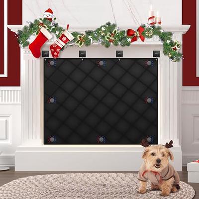 Black 39 W x 32 H Magnetic Adjustable Fireplace Cover Blocker