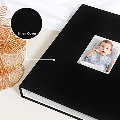 6 Pieces Small Photo Album 4 x 6 Inch Photo Book 26 Clear Pages Hold 52  Pictures Linen Cover Picture Album Book with Front Window(Dark Blue)