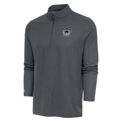 Las Vegas Raiders Antigua Team Logo Throwback Affluent Polo - Heather Gray