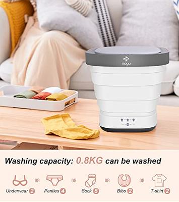 Portable Washing Machine, Mini Foldable Washer with Removable Drain Basket,  Ultrasound Small Spin Dryer, Travel Mini Washer for Socks Underwear Towels  - Yahoo Shopping