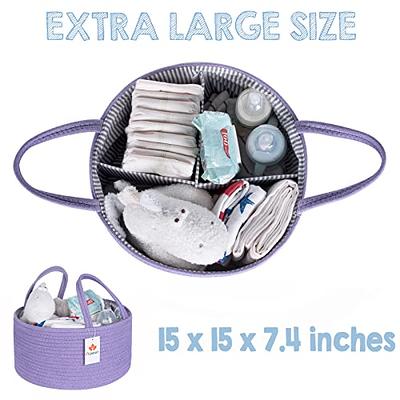 HOME FOR EACH Baby Diaper Caddy Organizer with Lid, Multiple Compartments  Baby Caddy, Waterproof Diaper Tote Bag for Infants, Travel Baby Bag for  Must Haves, Baby Gift Basket for Newborn Essentials Grey 