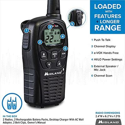 Retevis RT22 Rechargeable,Long Range Handsfree Business Walkie Talkies for  Adults(Black,10 Pack)