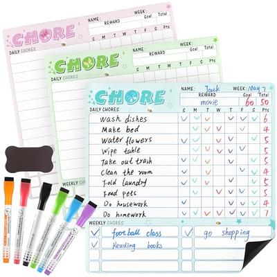 Chore Board | 12x17 Magnetic Dry Erase Chore Chart Reward Chart for Kids  and Adults with 4 Dry Erase Markers | Chore Chart for Kids Multiple Kids