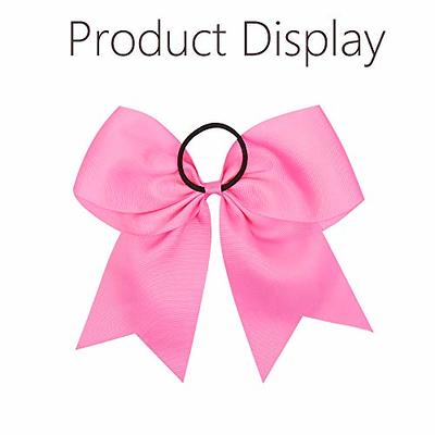 16PCS 8 Large Cheer Hair Bows Ponytail Holder Elastic Band