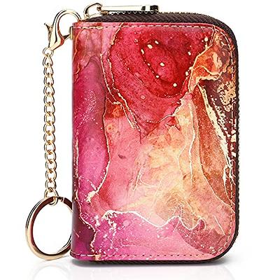 Foxer Glitter Bifold Wallets for Women, Split Cowhide Gift Box Packing Ladies Leather Clutch Purses with Zipper Coin Pocket Womens Credit Card Holder