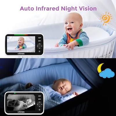 Momcozy Video Baby Monitor, 4.3 HD Baby Monitor with Camera and Audio No  Wifi, Split-Screen, Infrared Night Vision