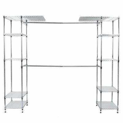 Metal Closet Organizer Shelves System Kit Expandable Clothes