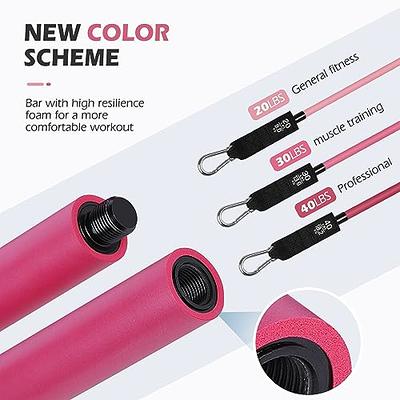 Pilates Bar Kit with Resistance Bands, Multifunctional Yoga Pilates Bar with  Heavy-Duty Metal Adjustment Buckle, Portable Home Gym Pilates Resistance  Bar Kit for Women Full Body Workouts Pink