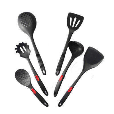 Cook with Color Silicone Kitchen Utensils 6 Piece Set, Spoon, Brush, Tongs,  Whisk & Scraper 