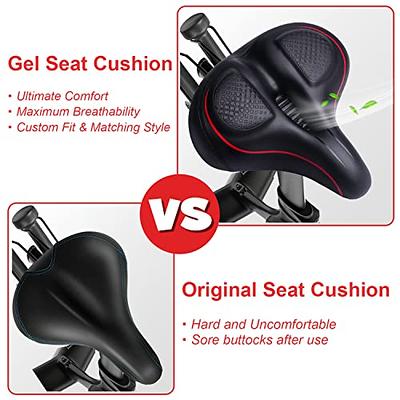 Saddle Heavy Duty Exercise Bike Seat Cushion Bike Seat with Backrest Red 